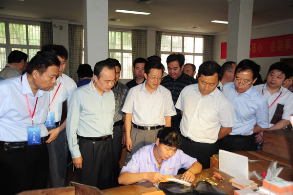 国家民委政法司司长孙青友一行在金箔公司考察 国家民委政法司司长孙青友一行在金箔公司考察